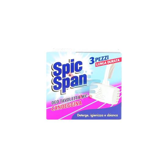 3 Conf. 9 Tavolette Spic & Span Deo Tavoletta Wc Candeggina Deterge Igienizza 