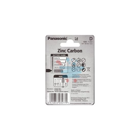 PANASONIC ZINC CARBON TORCIA 1.5 VOLT 2 PEZZI