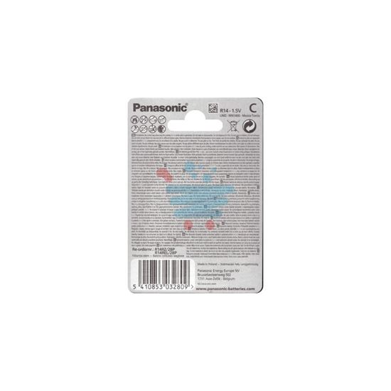 PANASONIC ZINC CARBON MEZZA TORCIA 1.5 VOLT 2 PEZZI