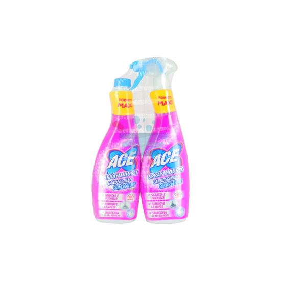 ACE SPRAY MOUSSE CANDEGGINA + SGRASSATORE  EROGATORE E RICARICA 750ML