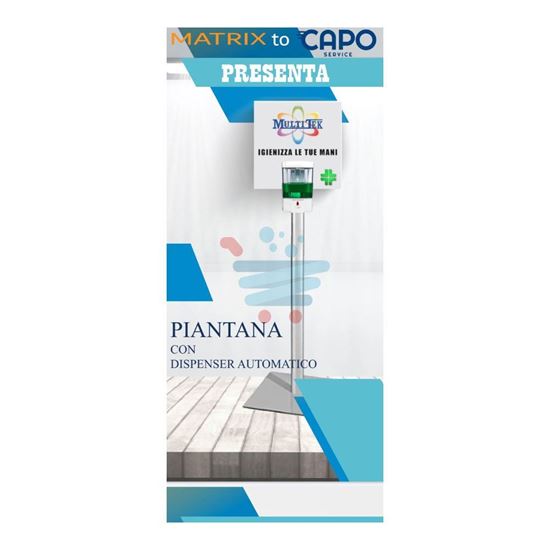 TOTEM PIANTANA COLONNINA CON DISPENSER AUTOMATICO DA 700ML COMPLETA DI GEL MANI