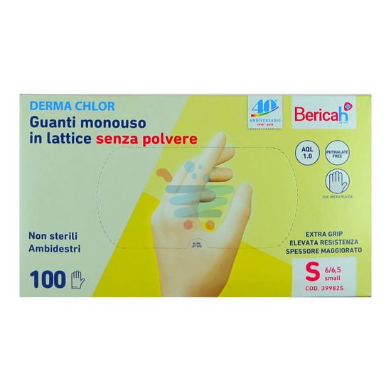 BERICAH DERMA CHLOR GUANTI LATTICE S/POLV. 100PZ S