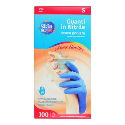 BERICAH SKIN BLU PRO GUANTI NITRILE NON TALCATI 100PZ MIS.S