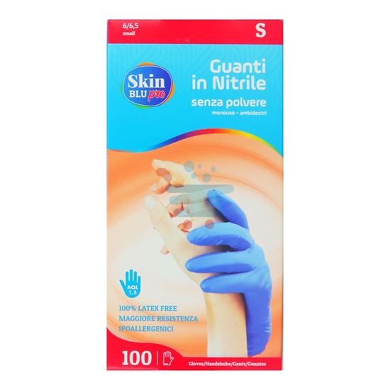 BERICAH SKIN BLU PRO GUANTI NITRILE NON TALCATI 100PZ MIS.S