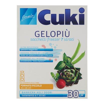 CUKI GELOPIÙ SACCHETTI FREEZER PICCOLO 18X28CM 30 PEZZI