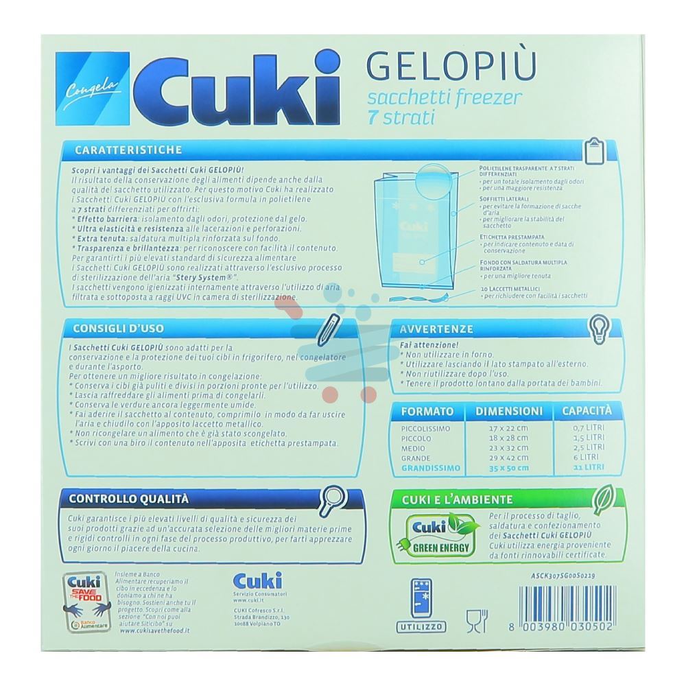 Cuki Sacchetto Gelo 29x42 (15 Pezzi)