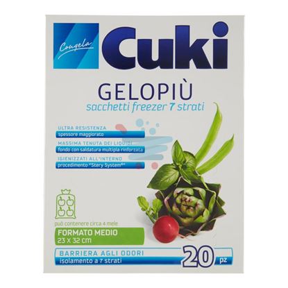 CUKI GELOPIÙ SACCHETTI FREEZER MEDI 23X32CM 20 PEZZI