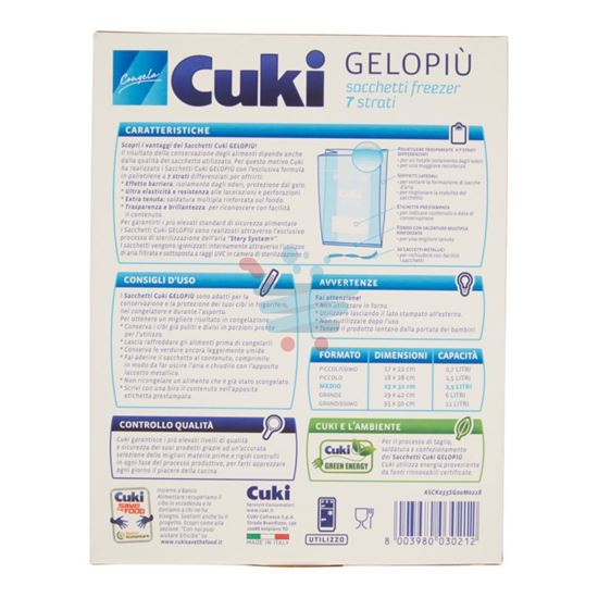 CUKI GELOPIÙ SACCHETTI FREEZER MEDI 23X32CM 20 PEZZI