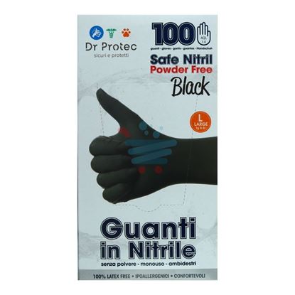 BERICAH SENSI NITRIL BLACK GUANTI NITRILE 100PZ L