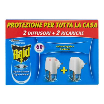 RAID LIQUIDO ZANZARE TIGRE E COMUNI 2 DIFFUSORI + 2 RICARICHE