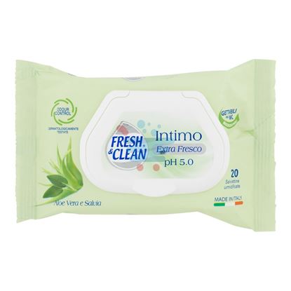 FRESH&CLEAN INTIMO PH5.0 SALVIETTE ALOE VERA E SALVIA 20 PEZZI