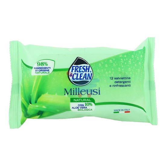 FRESH&CLEAN SALVIETTE MILLEUSI CON ALOE VERA 12 PEZZI