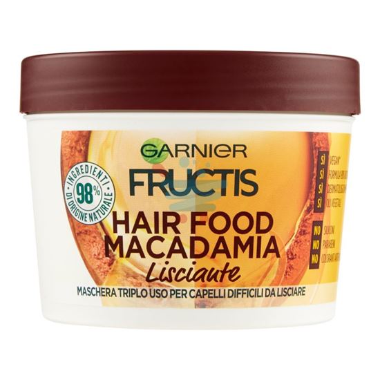 FRUCTIS HAIR FOOD MACADAMIA MASCHERA 3IN1 PER CAPELLI DIFFICILI DA LISCIARE 390 ML