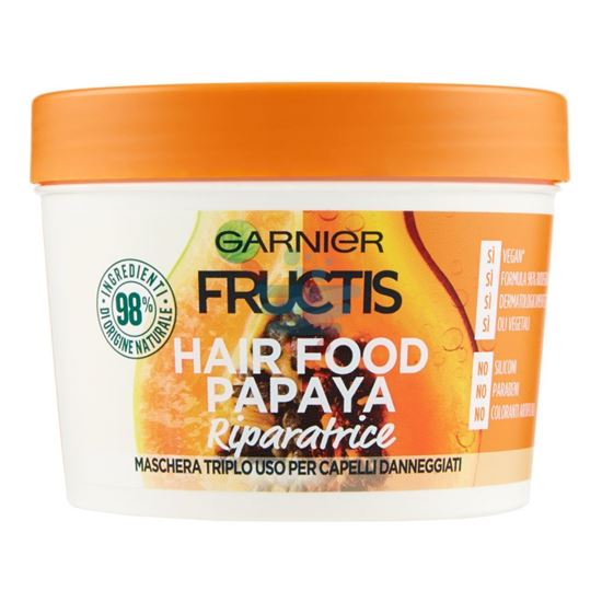 FRUCTIS HAIR FOOD PAPAYA MASCHERA RIPARATRICE 3IN1 PER CAPELLI DANNEGGIATI 390 ML