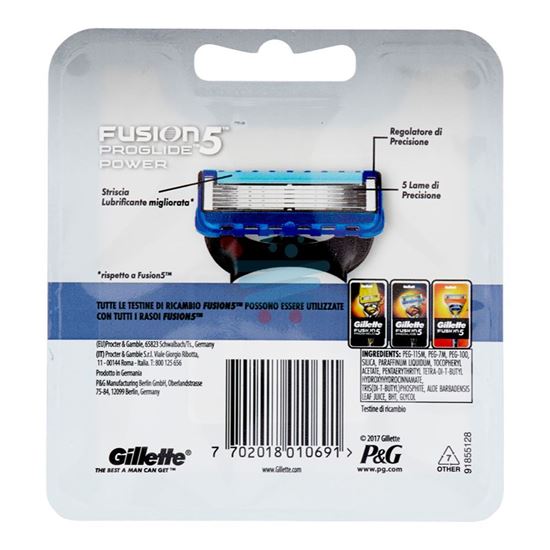 GILLETTE FUSION5 PROGLIDE POWER RICARICA 4 PEZZI