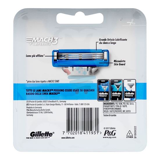 GILLETTE MACH3 TURBO RICARCA 5 PEZZI