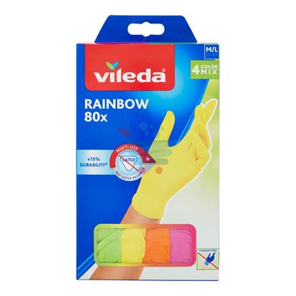 VILEDA RAINBOW NITRILE M/L 4 COLOR MIX 80 PEZZI