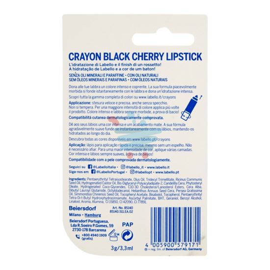 LABELLO CRAYON LIPSTICK 04 BLACK CHERRY 3 GR