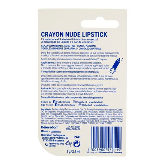 LABELLO CRAYON LIPSTICK 01 NUDE 3 GR