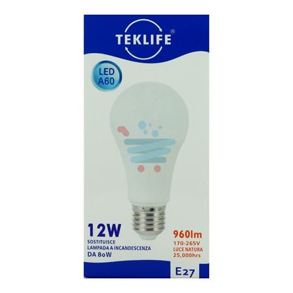 TEKLIFE LAMPADA LED SFERA 12W E27 LUCE NATURALE
