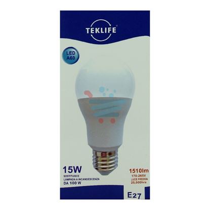 TEKLIFE LAMPADA LED SFERA 15W E27 LUCE FREDDA