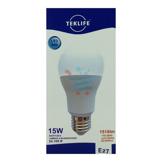 TEKLIFE LAMPADA LED SFERA 15W E27 LUCE FREDDA