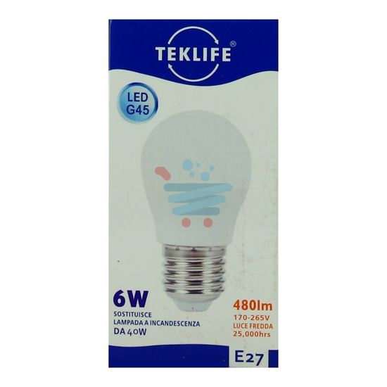 TEKLIFE LAMPADINA MINI SFERA LED 6W E27 LUCE FREDDA