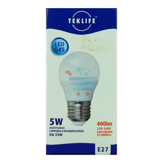 TEKLIFE LAMPADINA MINI SFERA LED 5W E27 LUCE FREDDA