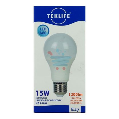 TEKLIFE LAMPADA LED SFERA 15W E27 LUCE NATURALE