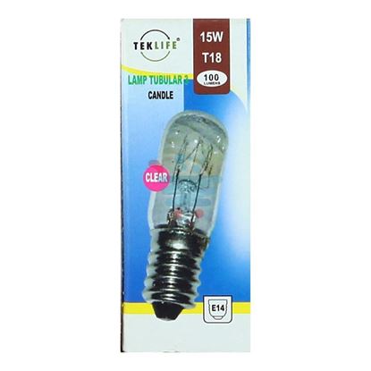 TEKLIFE LAMPADA TUBOLARE CANDLE 15W E14 CLEAR