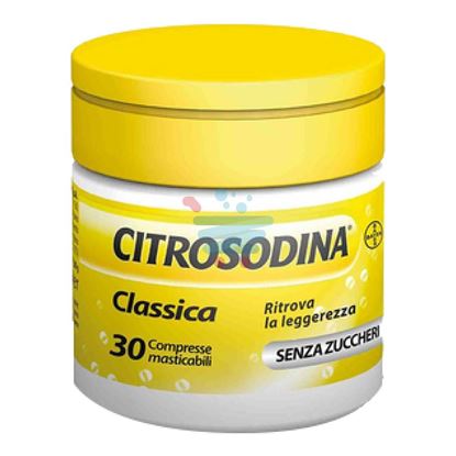 CITROSODINA CLASSICA DIGESTIVO CON SODIO BICARBONATO  MASTICABILI AROMA LIMONE 30 COMPRESSE