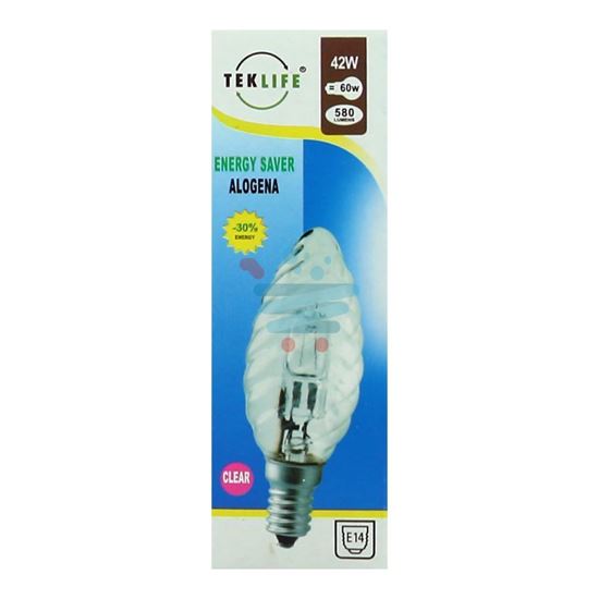 TEKLIFE LAMPADA A TORTIGLIONE ALOGENA E14 W42 CLEAR