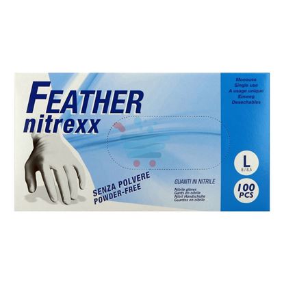 FEATHER GUANTI NITRILE SENZA POLVERE MISURA L 100 PEZZI