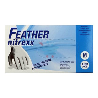 FEATHER GUANTI NITRILE SENZA POLVERE MISURA M 100 PEZZI