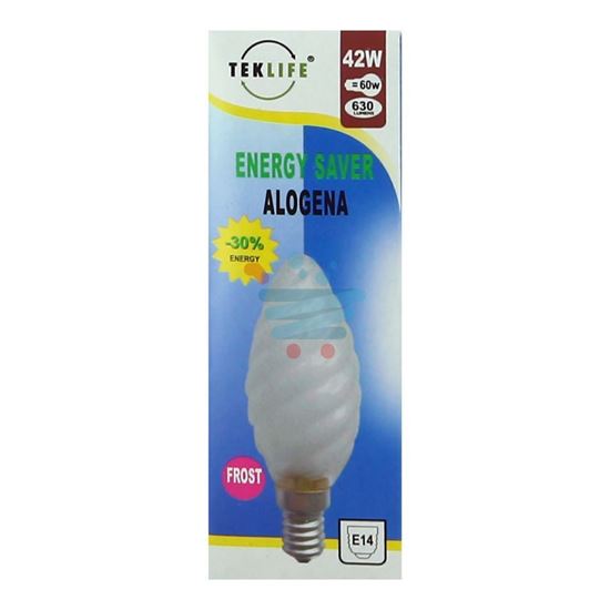 TEKLIFE LAMPADA A TORTIGLIONE SMERIGLIATA ALOGENA E14 W42