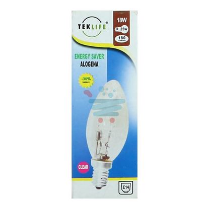 TEKLIFE LAMPADA A CANDELA ALOGENA E14 W18 CLEAR