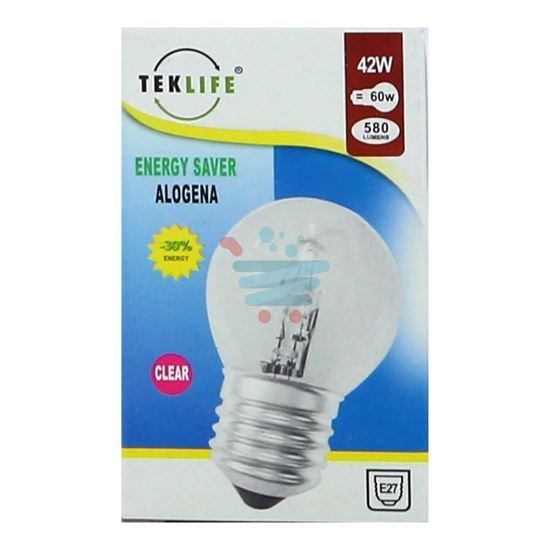 TEKLIFE LAMPADA A SFERA ALOGENA E27 W42 CLEAR