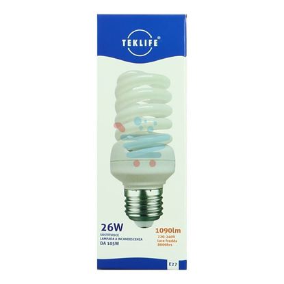 TEKLIFE LAMPADA A SPIRALE 26W E27 LUCE FREDDA