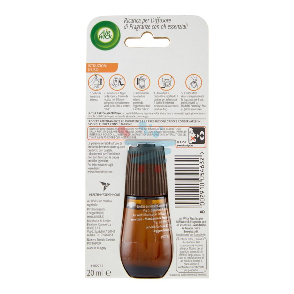 Air Wick Ricarica per Diffusore di Fragranze con oli essenziali Mandarino &  Arancia Dolce 20 mL