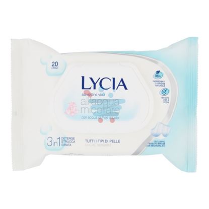 LYCIA SALVIETTINE STRUCCANTI CON ACQUA  MICELLARE 20 PEZZI