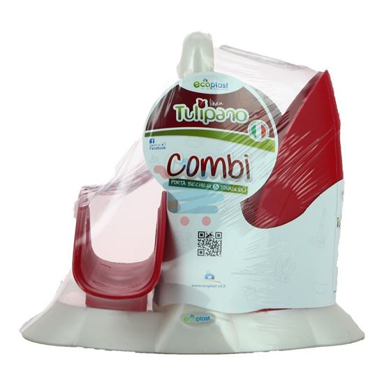 ECOPLAST PORTA TOVAGLIOLI COMBI MADREPERLA ROSSO VIVO