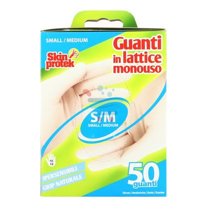 BERICAH GUANTI SKIN PROTEK LATTICE TALCATI MIS.S/M 50 PEZZI