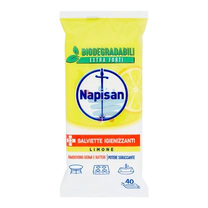 NAPISAN SALVIETTE IGIENIZZANTI BIODEGRADABILI LIMONE 40PZ.