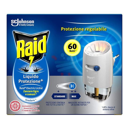 RAID LIQUIDO PROTEZIONE ZANZARE TIGRE E COMUNI DIFFUSORE + 1 RICARICA