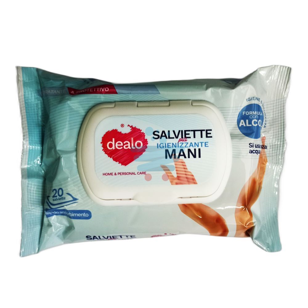 DEALO SALVIETTE IGIENIZZANTI MANI CON ALCOOL 20PZ