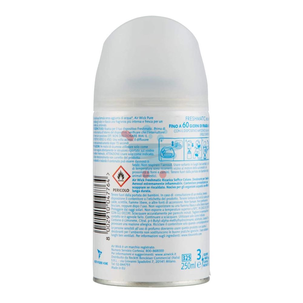 Air Wick Freshmatic Ricarica Pure Soffice Cotone Profumatore per