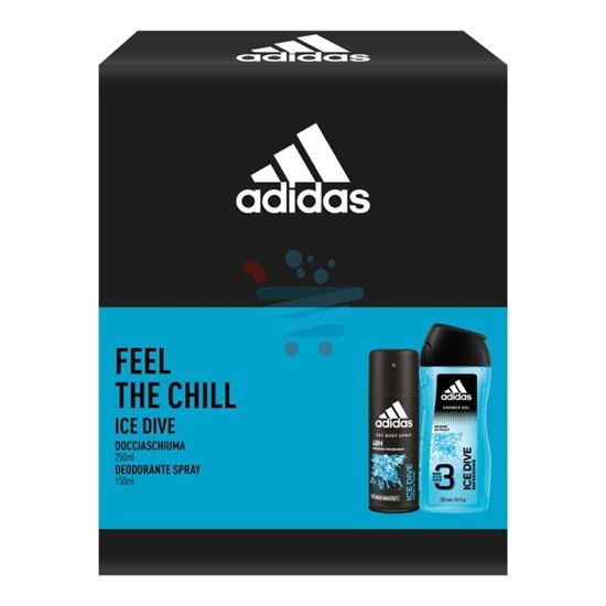 ADIDAS CONFONZIONE UOMO ICE DIVE - DOCCIA 250 ML+ DEODORANTE SPRAY  150ML