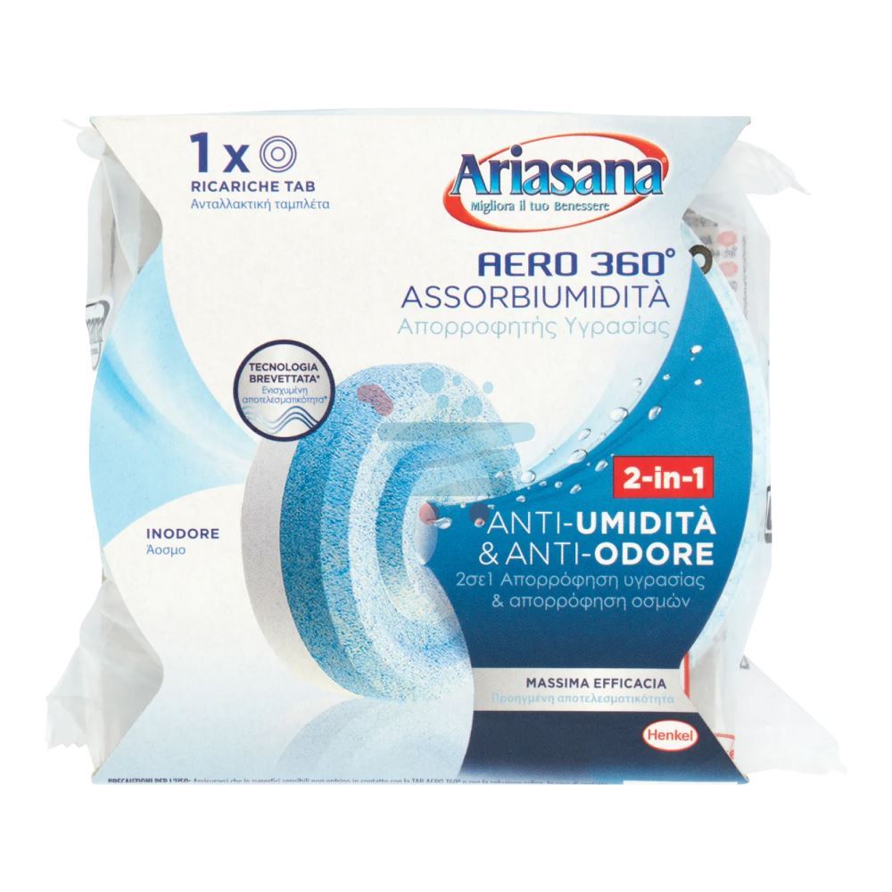 ARIASANA ASSORBI UMIDITA' AERO 360° TAB RICARICA INODORE 450GR