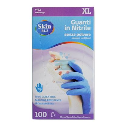 BERICAH GUANTI SKIN BLUE NITRILE SENZA POLVERE MISURA XL