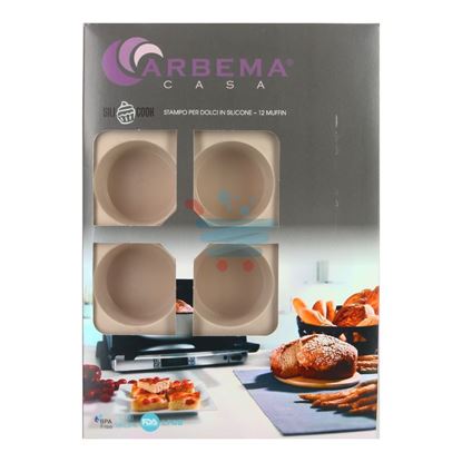 ARBEMA CASA STAMPO 12 MUFFIN SILICONE 21X29x3 CM